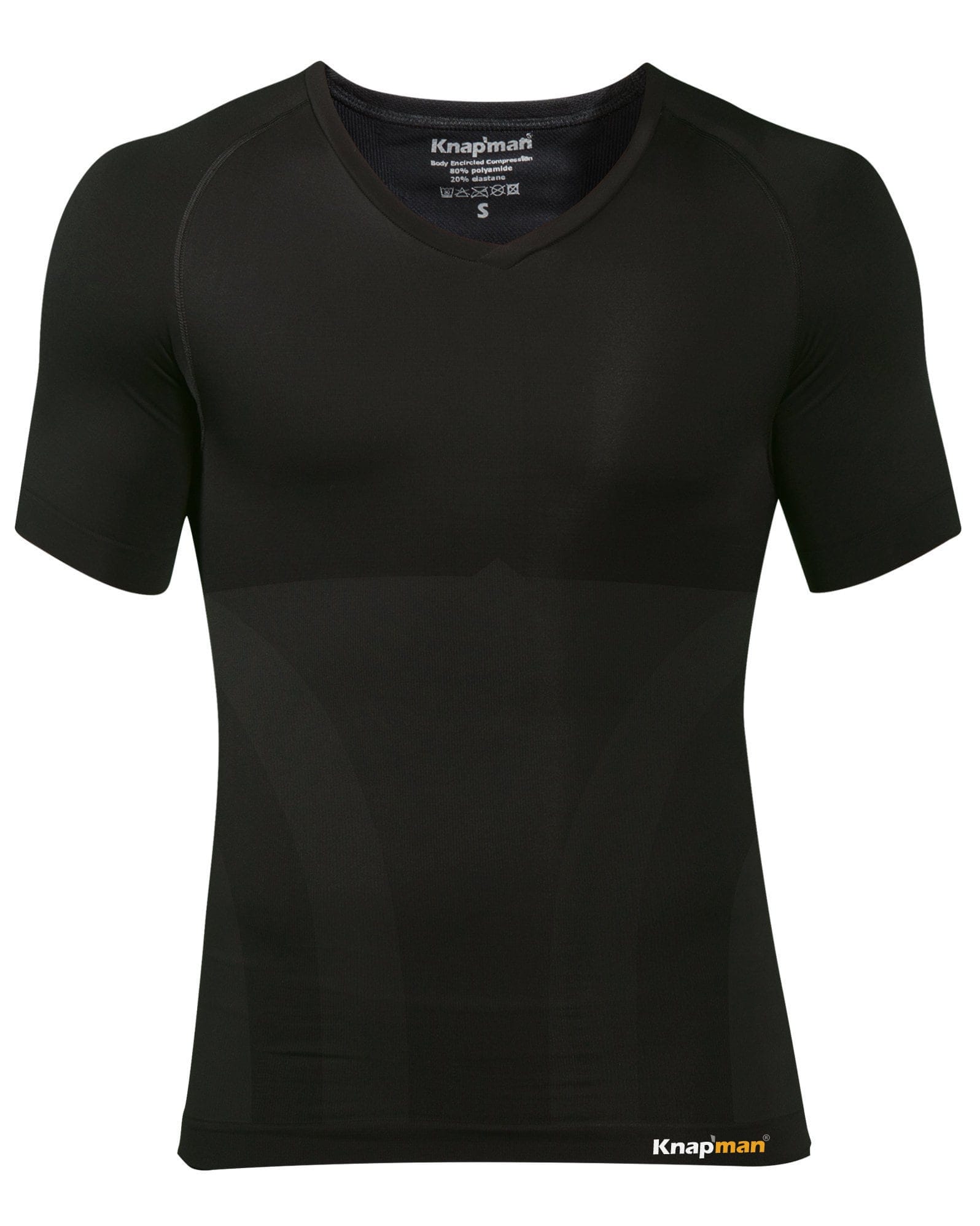 Knapman Compressionshirt V-Ausschnitt schwarz