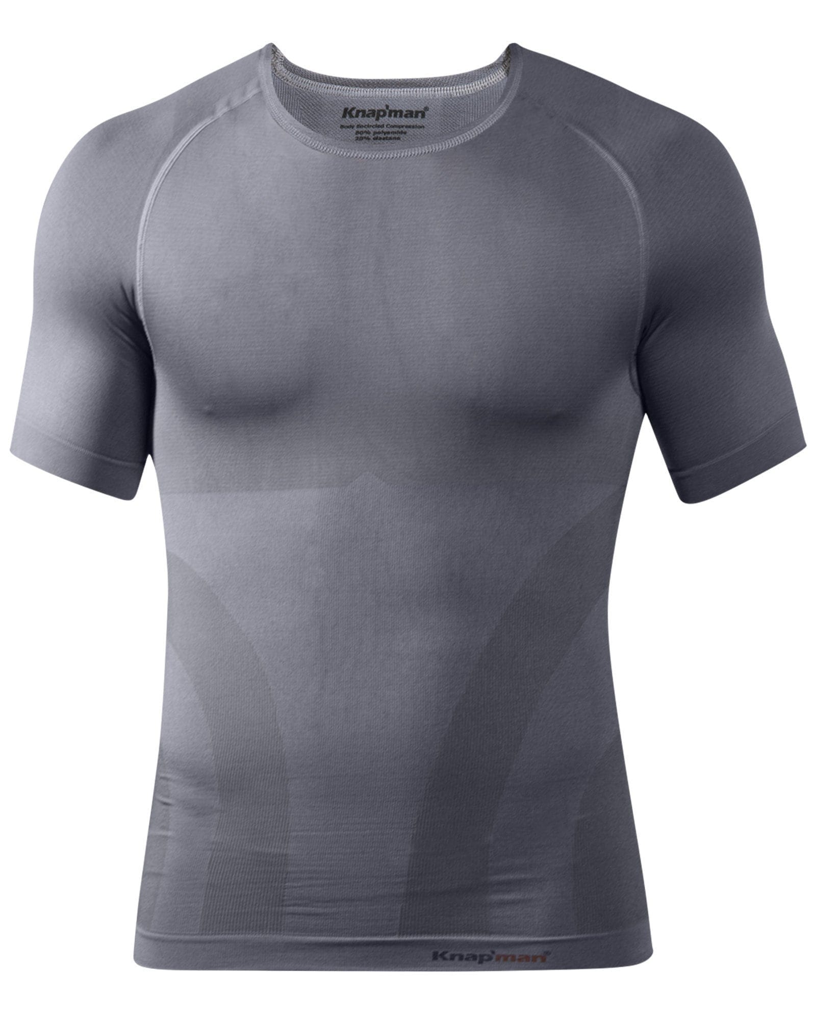 Knapman Compressionshirt Rundhals grau